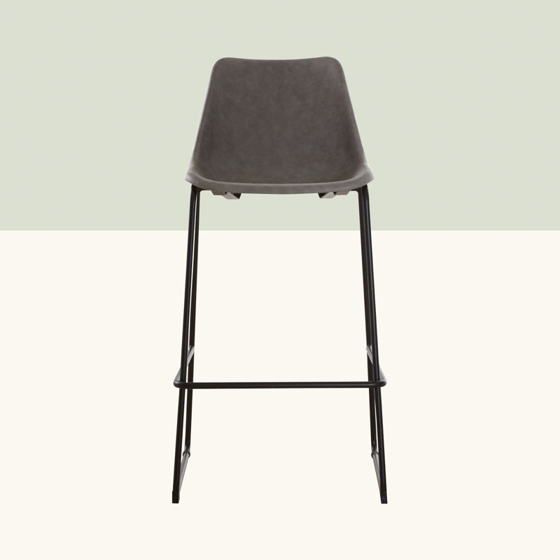 Marunouchi Upholstered Counter Stool with Metal Frame, Ash