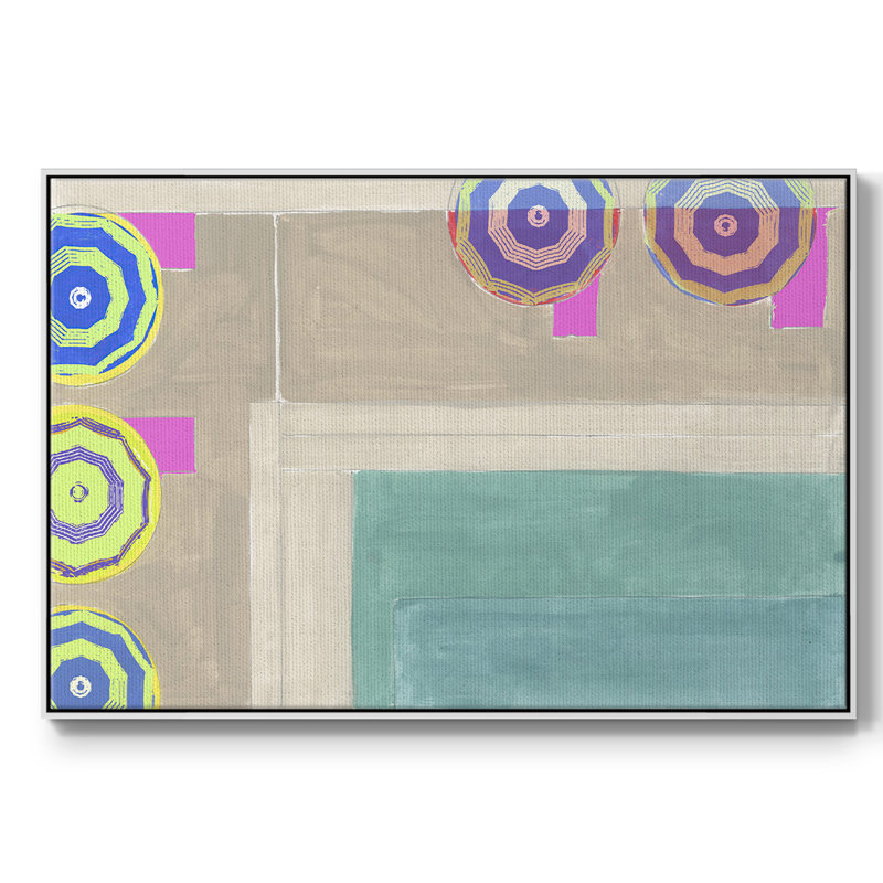 By The Pool III, reproduction d'art sur toile, H 27 po x l 41 po x P 2 po, Blanc