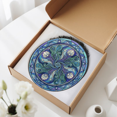 Panneau de vitrail Ocean Swirl, 7,8 heures