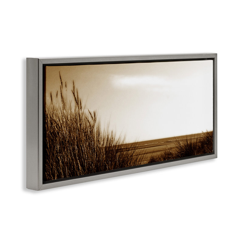 «Long View Horizon», art mural encadré flottant par Noah Bay, Cadre flottant gris lustré, H 14 po x l 31 po