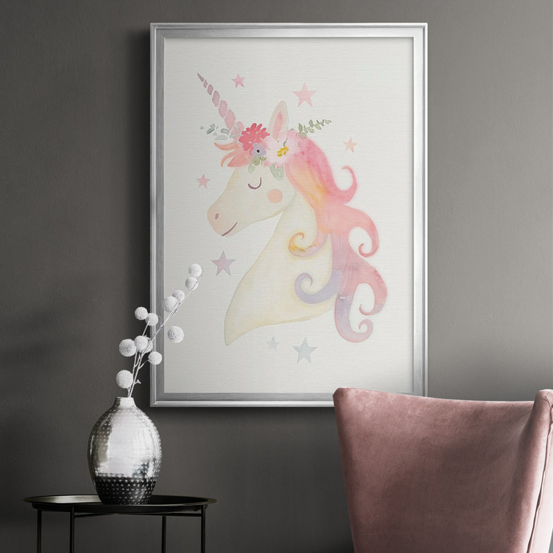 «Sweet Unicorn I», impression sur papier, H 42,5 po x l 30,5 po x P 1 po, Argent
