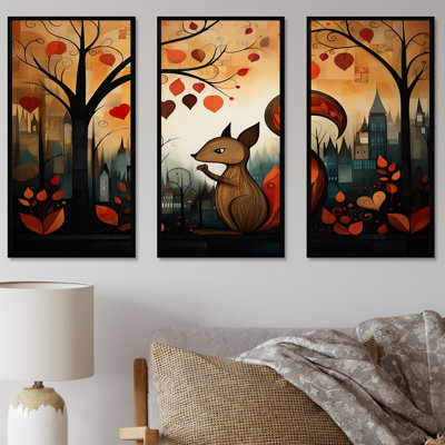 Écureuil, paysage pour chambre de bébé - Écureuil, art mural animal