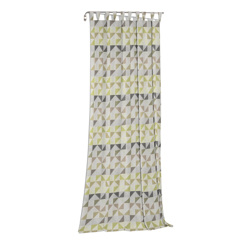 Gareth Room Darkening Curtain Single Panel, 132cm Width x 225cm Drop, Green/Grey