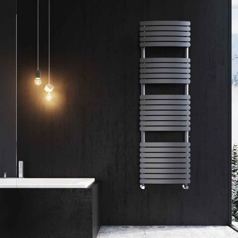 Brussel Straight Towel Rail Heated Towel Rails, Grey, 1600mm H x 500mm W