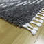 Tapis à poil long moderne gris anthracite / ivoire avec frange Limmet Bristow-207661036