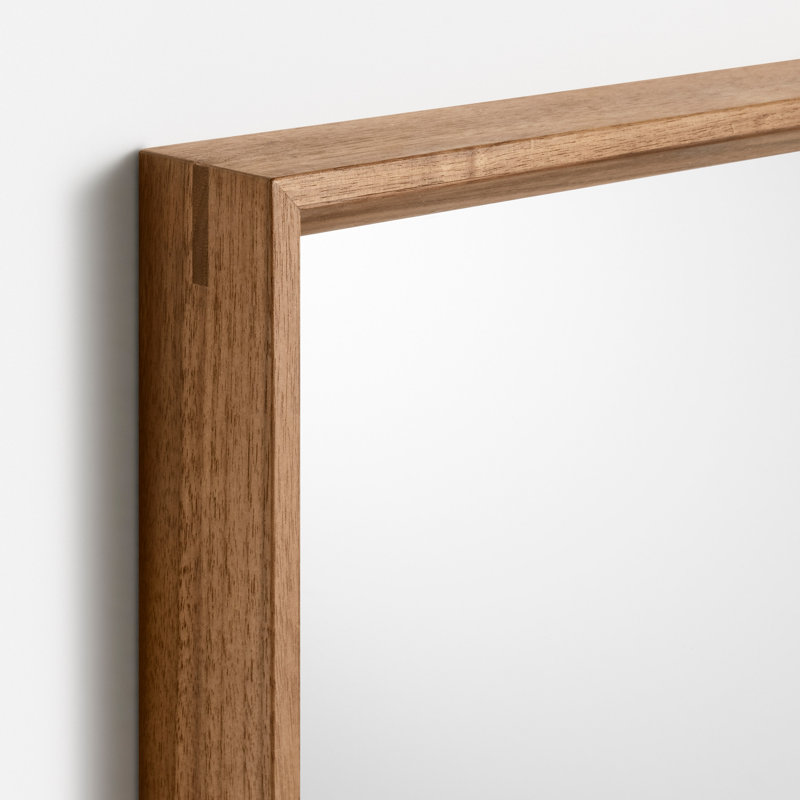 Mode Rectangle Solid Wood Mirror, Walnut