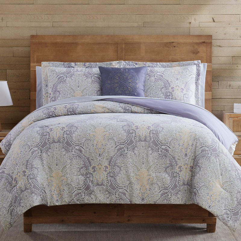 Modern Threads - Annabelle Collection Comforter Set - Reversible Microfiber - Elegant Printed 8-Piece Bed Set - Includes Comforter, Sheets, Shams, & Pillow - Luxurious Bedding