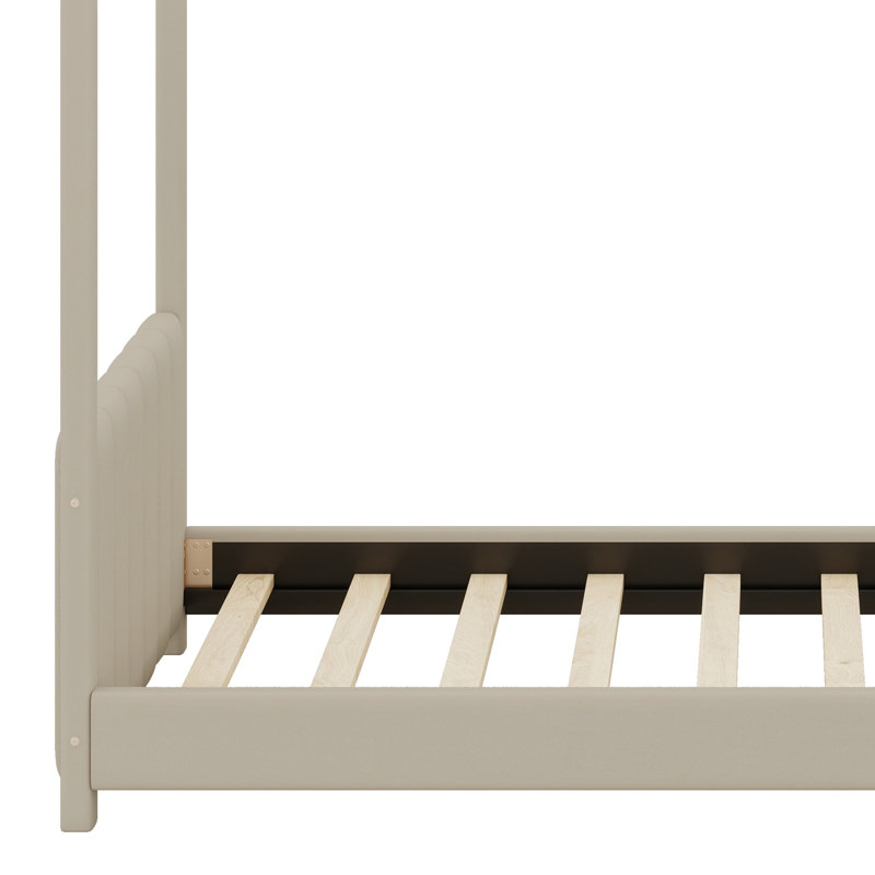 Lit Wood House, Beige, Lit simple