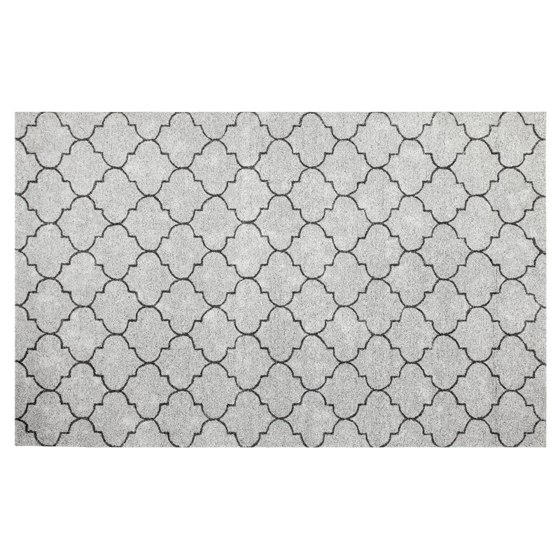 Tapis de zone gris touffeté à la main Riehl, Rectangle 5 pi x 8 pi