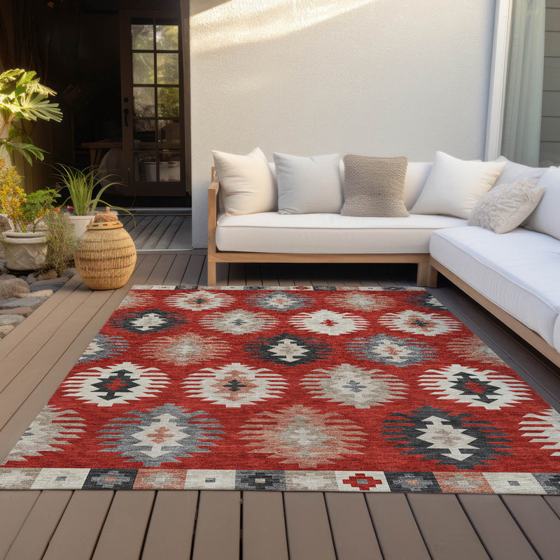 Chayden Washable Southwestern Indoor / Outdoor Rug, Rectangle 3' x 5'