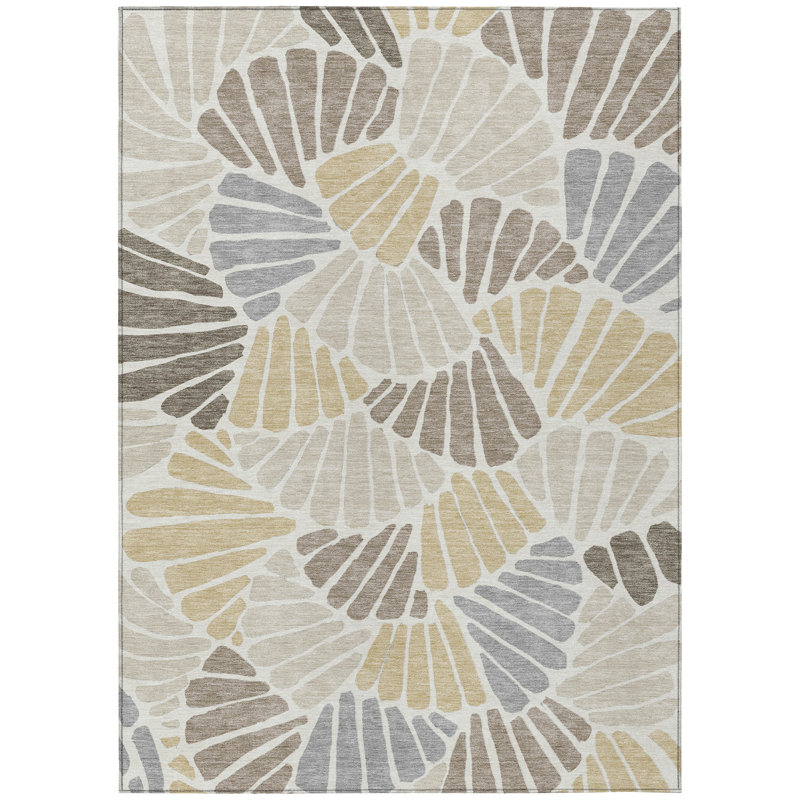 Machine Washable Indoor/Outdoor Jozwiak ACN2384 Floral Rug, Rectangle 8' x 10'