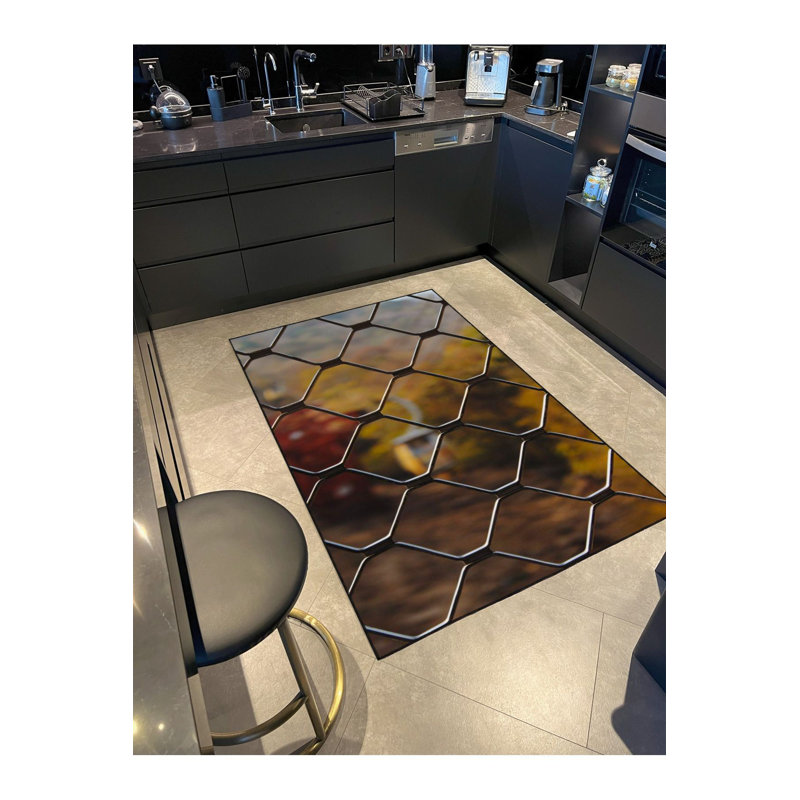 Tapis tissé à motif de fils lavables, Sous-tapis rectangulaire 2 pi 6 po x 4 pi 11 po