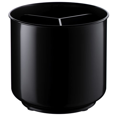 Porte-ustensiles noir rotatif - Très grand, robuste avec base lestée sans embout et insert