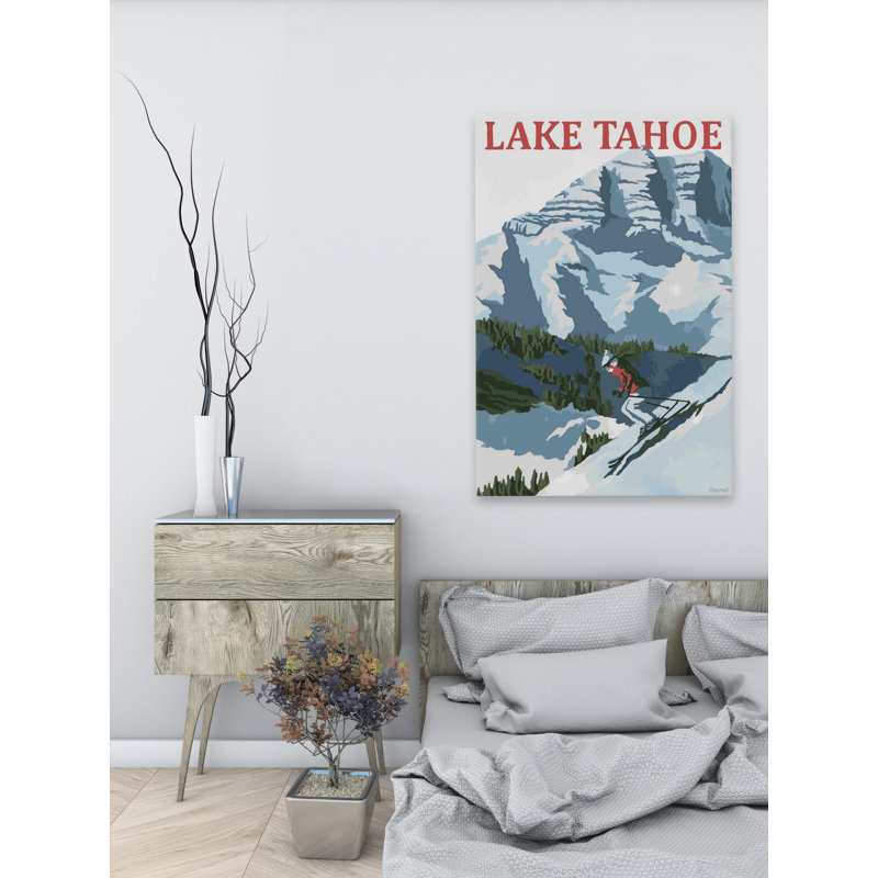 «Lake Tahoe Skiing», impression sur toile tendue, H 24 po x l 16 po x P 1,5 po