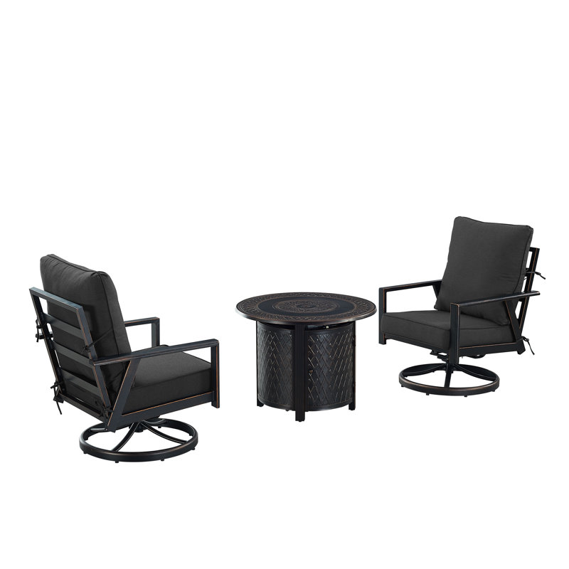 Ensemble bistro noir avec deux chaises, Noir