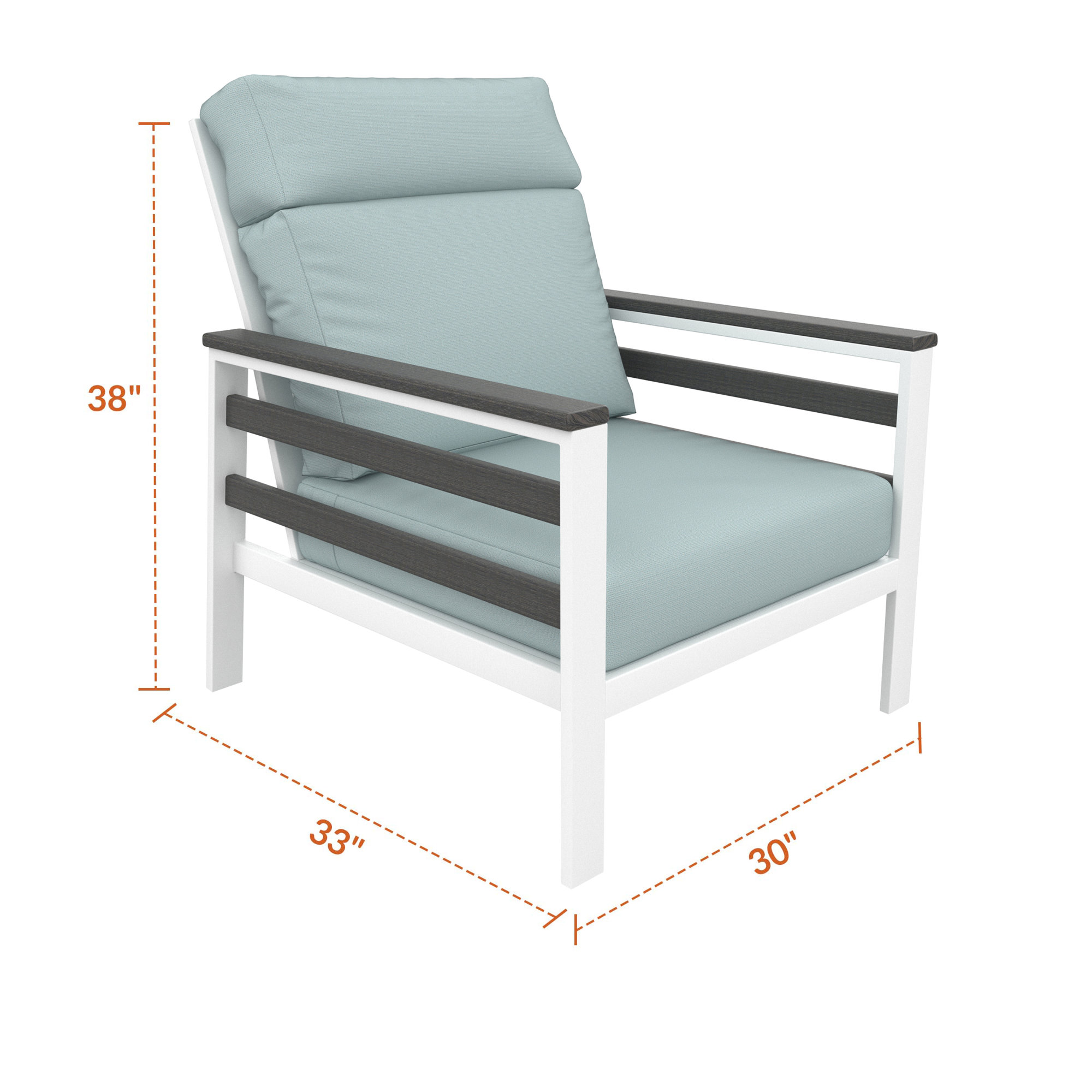 Townsend Metal Outdoor Lounge Club Chair With Sunbrella Cushion, Bliss Dew