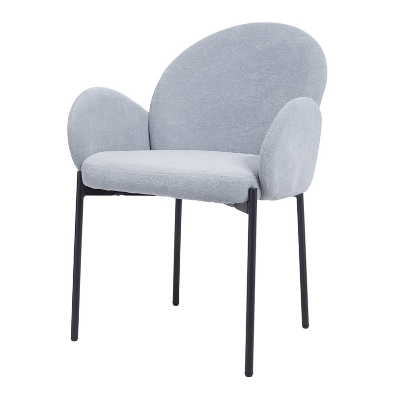Small teddy velvet dining chair, Grey