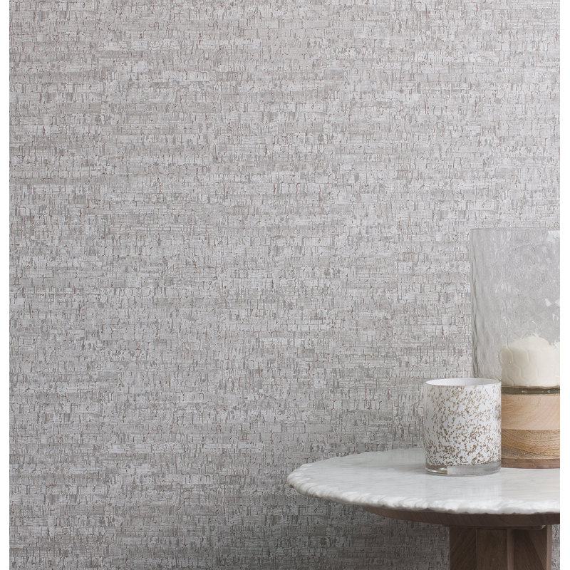 Marview Faux Cork 10.06m x 52.07cm Semi-Gloss Paste the Wall Wallpaper Roll, Grey