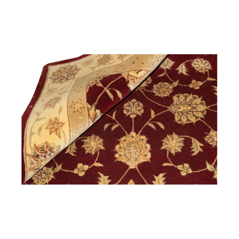 Tapis rouge et ivoire noué à la main de haute qualité