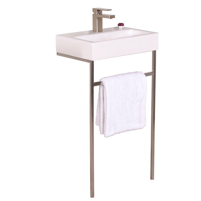 Marietta 17.88'' W Single Vanity, 1, Brushed Stainless Steel
