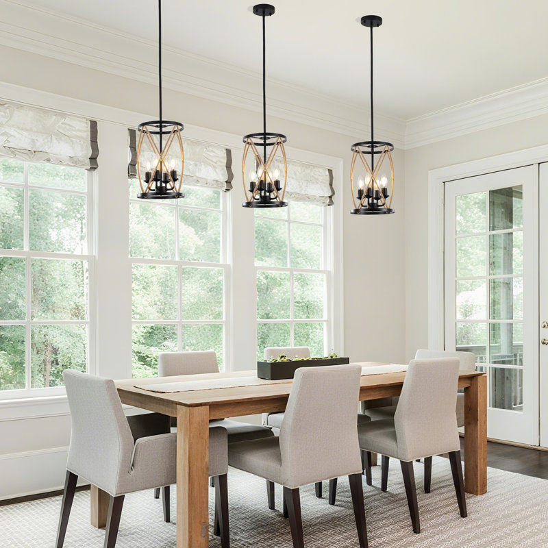 4-Light Industrial Hemp Rope Pendant Light