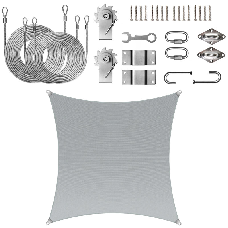 Voile d'ombrage ultra-durable Colourtree Square, gris, 24 pi x 24 pi