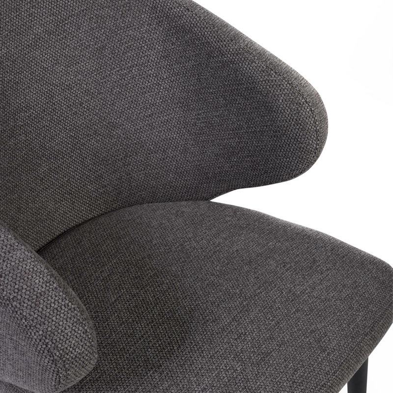 Marcus 46cm H Fabric Upholstered Side Chair in Grey, Dark Grey