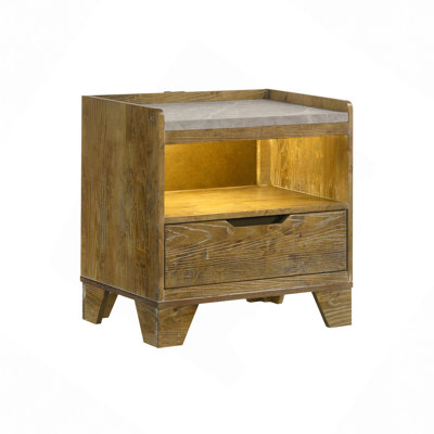 1-Drawer Nightstand With Integrated LED