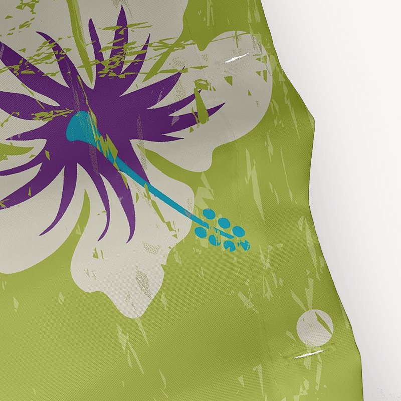 Rideau de douche floral simple en polyester Hibiscus Blooms, Vert