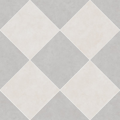 Lithos 12X12 damier Marfil et ciment