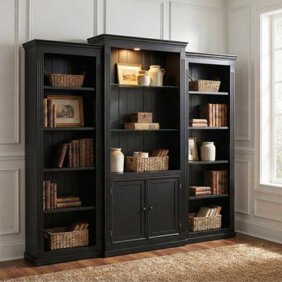 3 pièces 78,75 po à 3 niveaux avec bibliothèque et plafonnier réglable à 5 couleurs