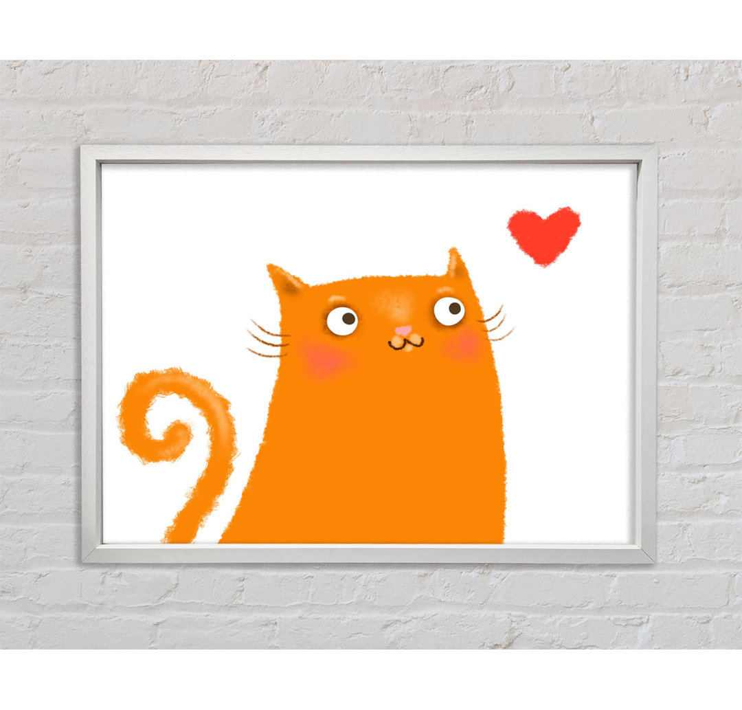 Das Liebesherz Orange Katze - Druck