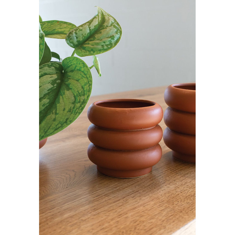 Tarus Handmade Ceramic Pot Planter, 4" H x 4" W x 4" D