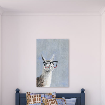 Sacha Smart Llama IV Print on Wrapped Canvas