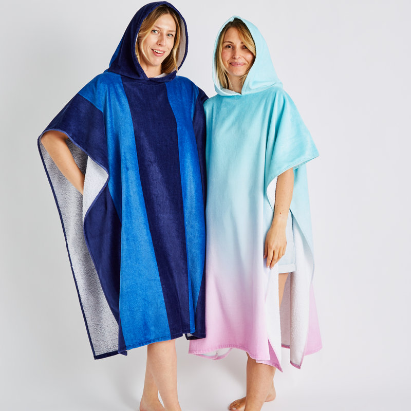 Ombre Hooded Towel Poncho