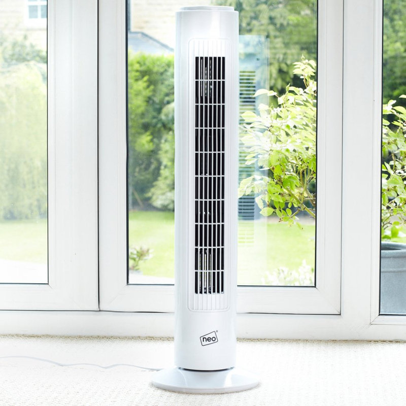 Arooj 73 cm Oscillating Tower Fan, White