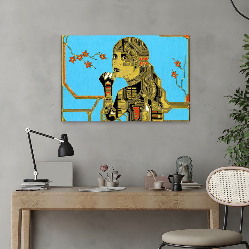Art contemporain fleur contemporaine, H 16 po x l 24 po