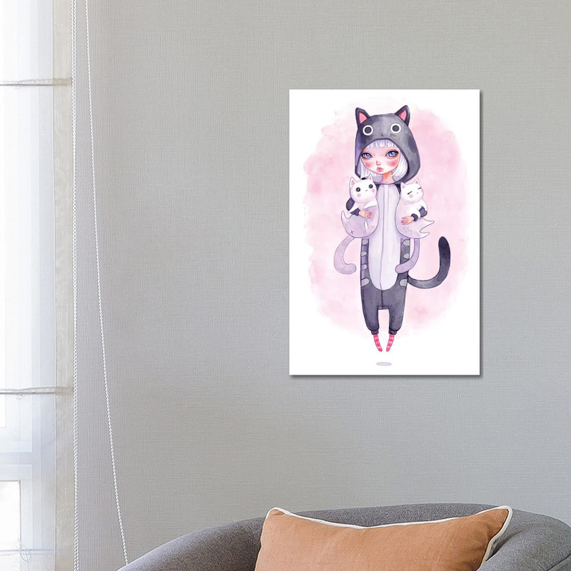 Kigurumi Cuddles by Melanie Schultz - Wrapped Canvas Painting, 66.04 cm H x 45.72 cm W x 3.175 cm D