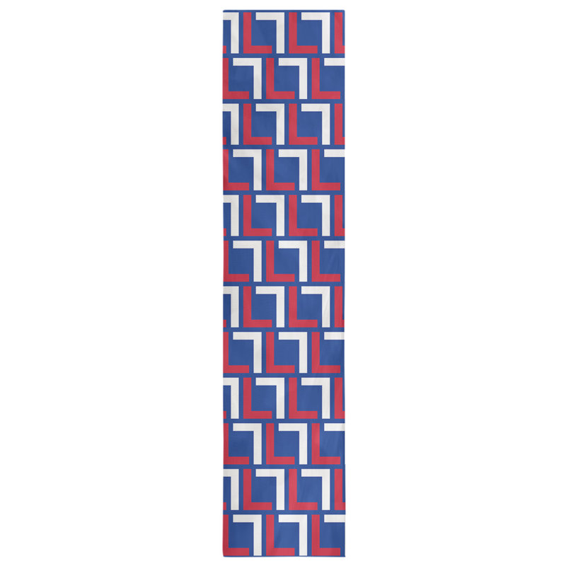 Chemin de table Carolina, 72 po x 16 po, Coton, Bleu / rouge / blanc 2