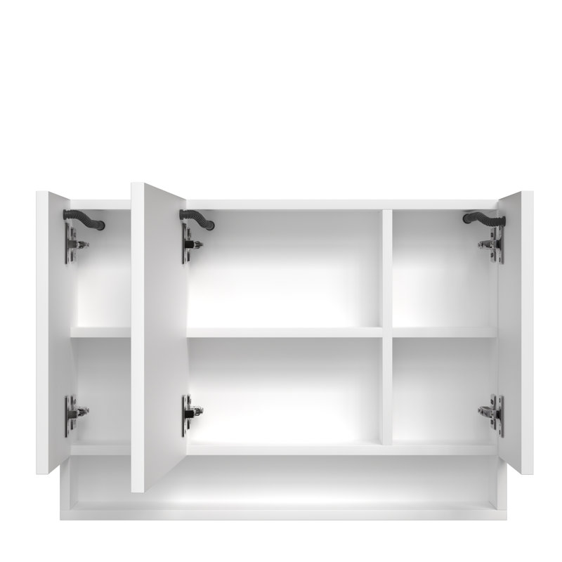 Armoire à pharmacie murale moderne en aluminium avec miroir, 39,4 x 27,6 x 5,1 pouces Modern