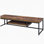 Industrial Style TV Stand Black Metal Frame Wooden Top Weathered Oak Finish Shelf