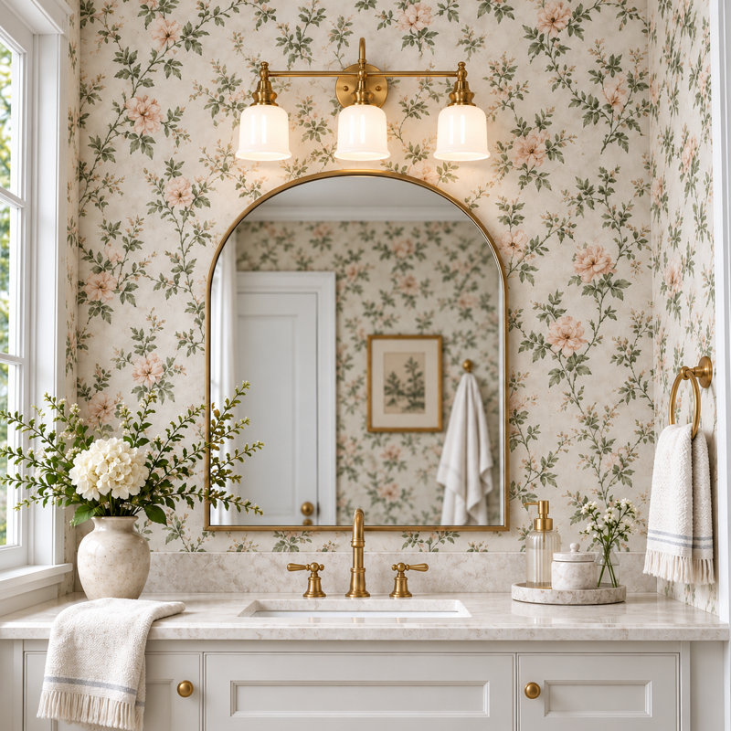 Cassiel  3-Light Dimmable Vanity Light, Brass