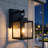 Black 10" H Outdoor Wall Lantern with Dusk to Dawn Sensor Light-127309175