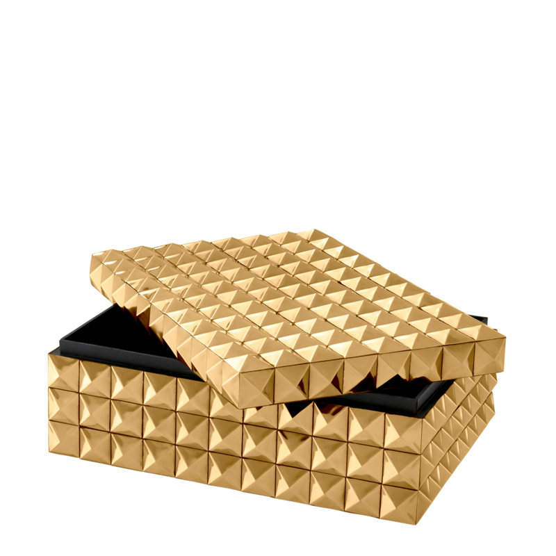 Vivienne Metal Decorative Trunk, Gold