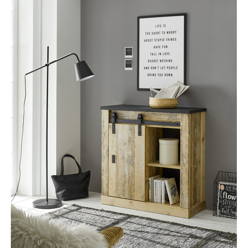 Jackeline 2 Piece Desk Office Set, Brown/Anthracite