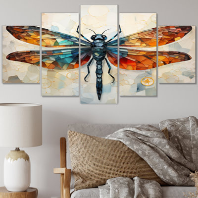 Ensemble de salon orange en forme de libellule orange insectes