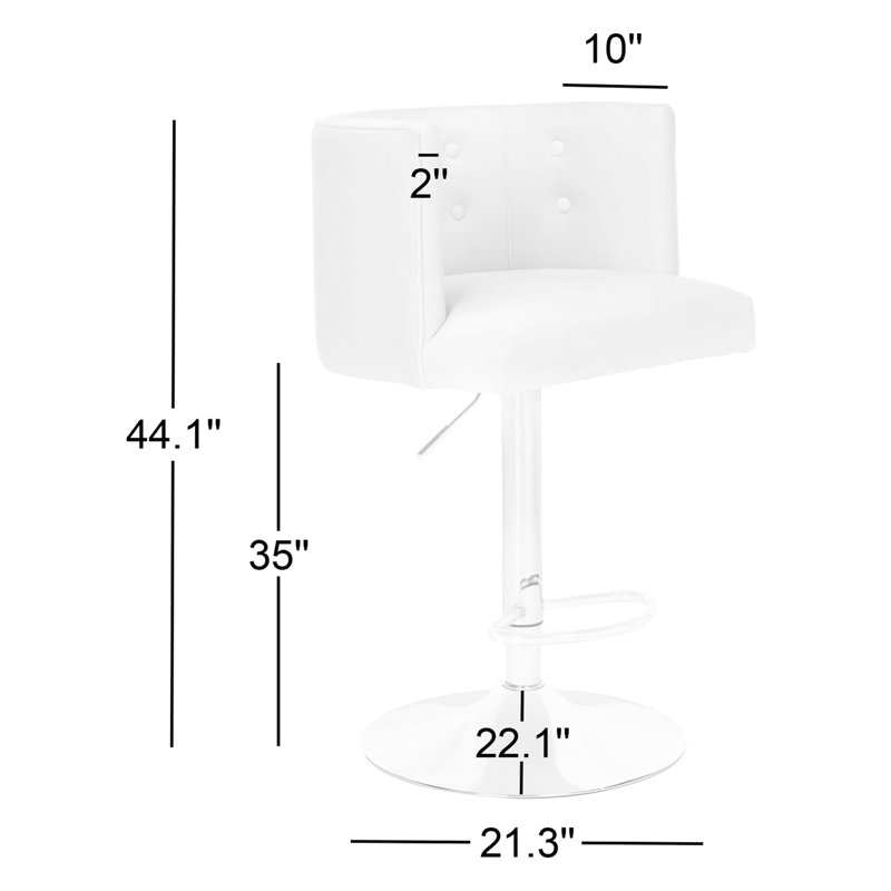 Jillian Upholstered Adjustable Height Counter Stool, Light Gray