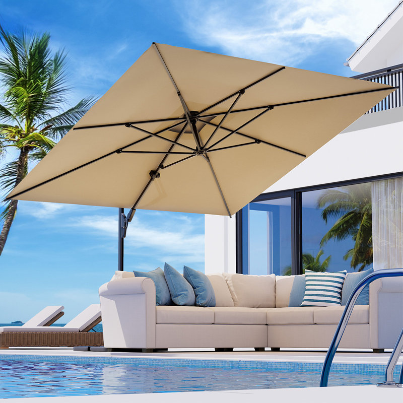 Parasol en porte-à-faux, Brun, 10 pi x 10 pi