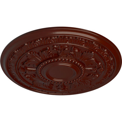 Endurathane Tellson Ceiling Medallion, 30 5/8"OD x 2 1/2"P (Fits Canopies up to 6 3/4"), Hand-Painted Brushed Mahogany Finish