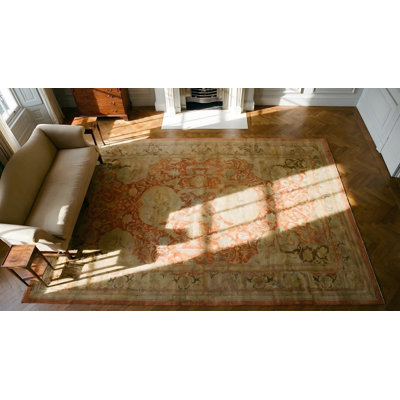 Tapis antique antique grand médaillon noué Amritsar